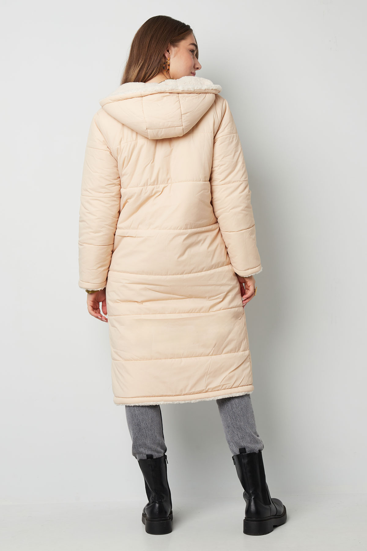 Nylon long coat - Beige - M Afbeelding10